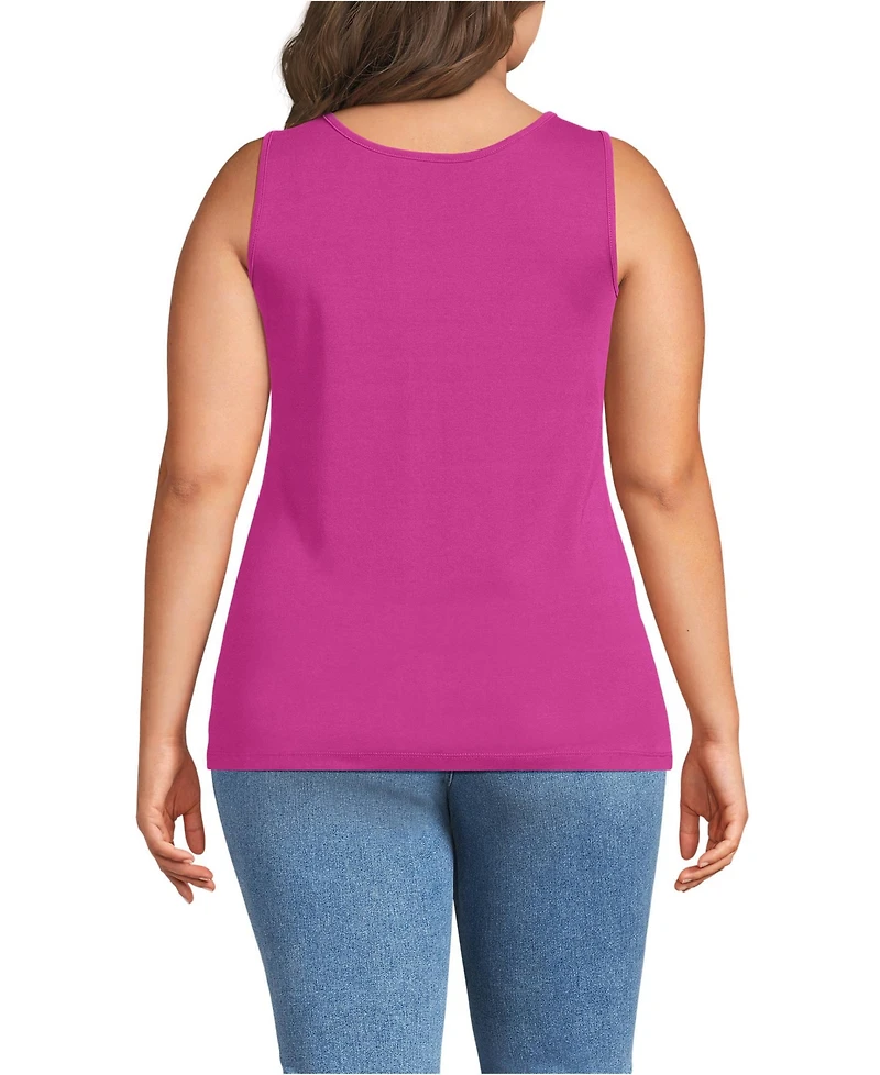 Lands' End Women's Plus Cotton Tank Top
