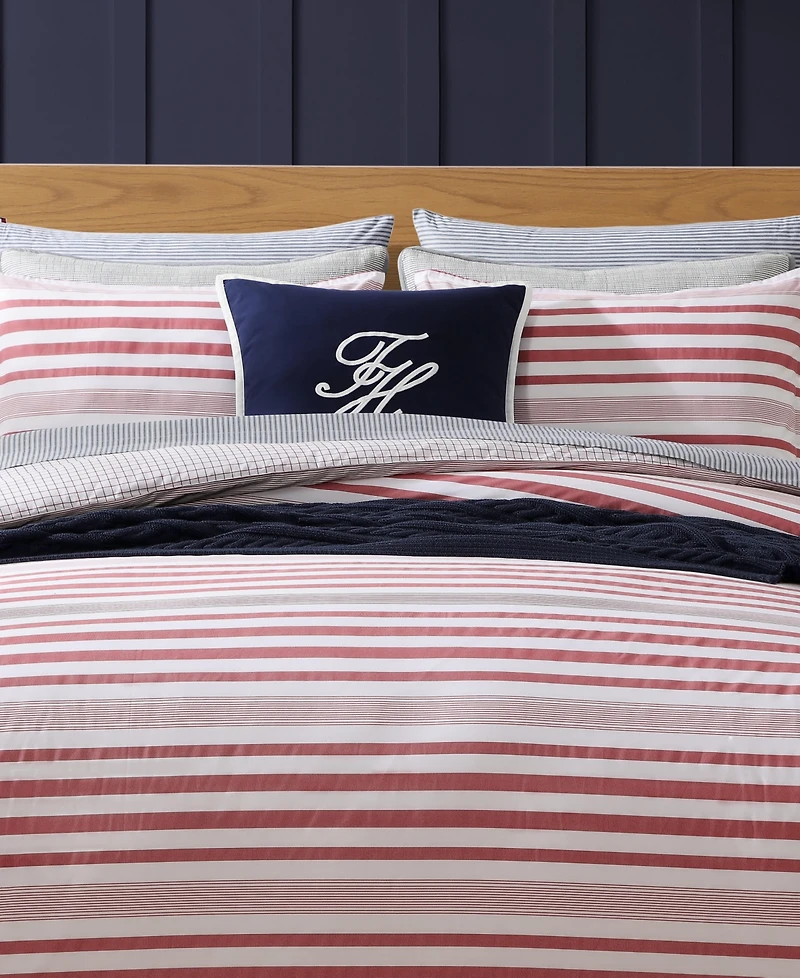 Tommy Hilfiger Mandalay Beach Stripe Cotton Reversible 3-Pc. Comforter Set, King
