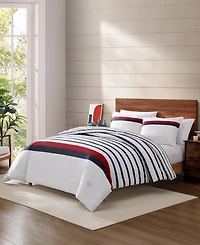 Tommy Hilfiger Tommy Classic Stripe Cotton Reversible 3-Pc. Duvet Cover Set