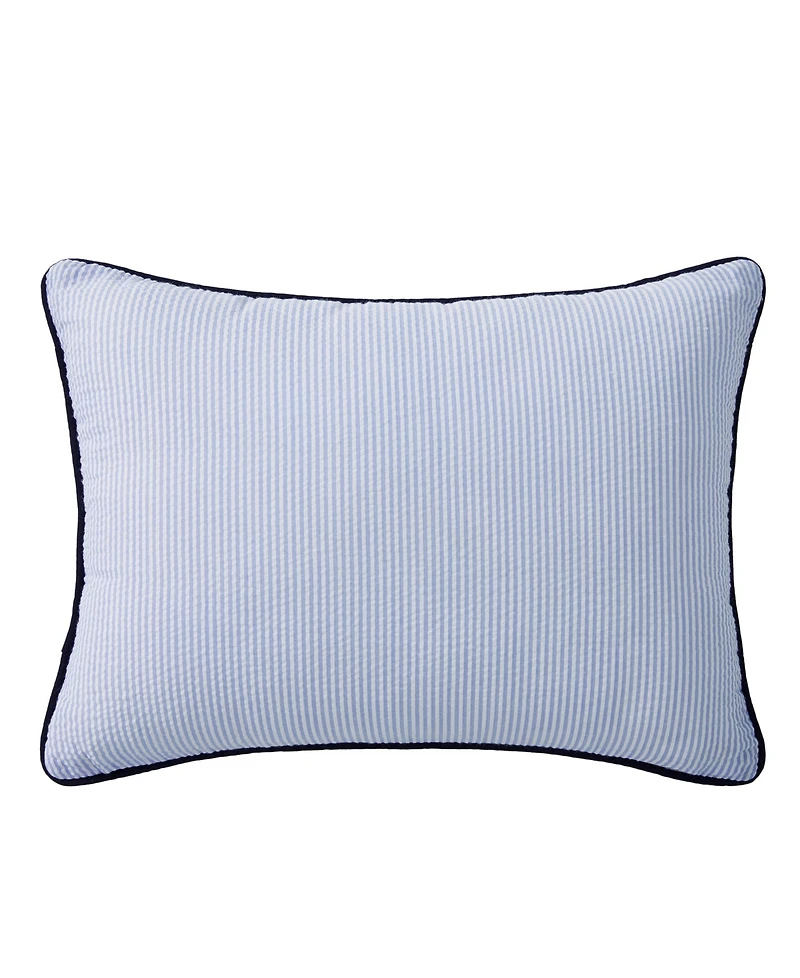 Tommy Hilfiger Crest Breakfast Seersucker Decorative Pillow, 12" x 16"