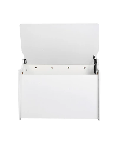 Slickblue Kids Storage Bench with Backrest and Safety Hinge Toy Box