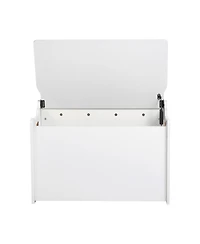 Slickblue Kids Storage Bench with Backrest and Safety Hinge Toy Box