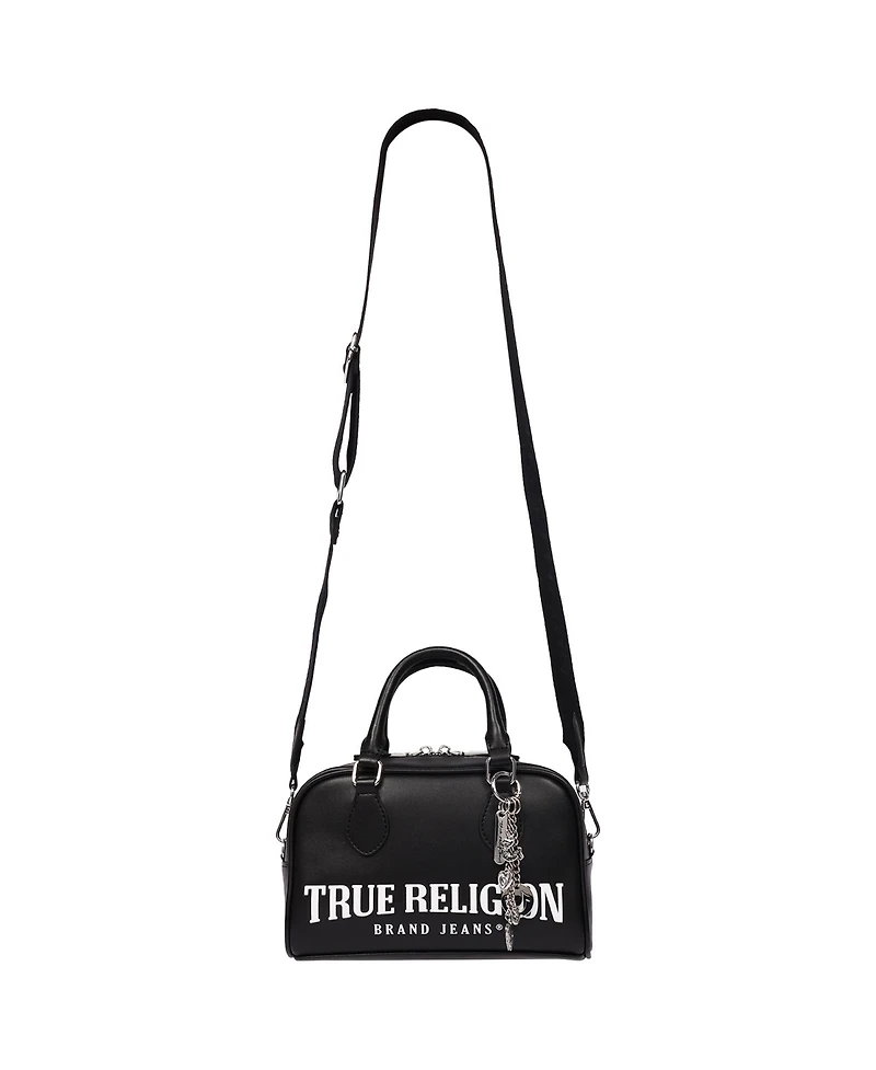 True Religion Bombe Logo Satchel with Charm