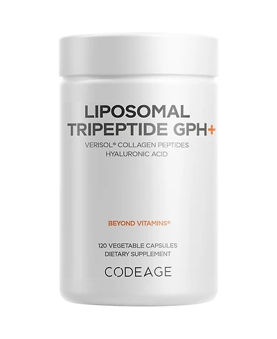 Codeage Liposomal Tripeptide Gph+ - Verisol Collagen Peptides, Hyaluronic Acid - Skin Support