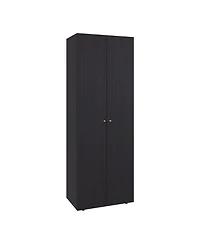 flynama Home 2 Doors Closet System Armoire Hanging Rod Storage Shelf, Modern Bedroom Organization Storage