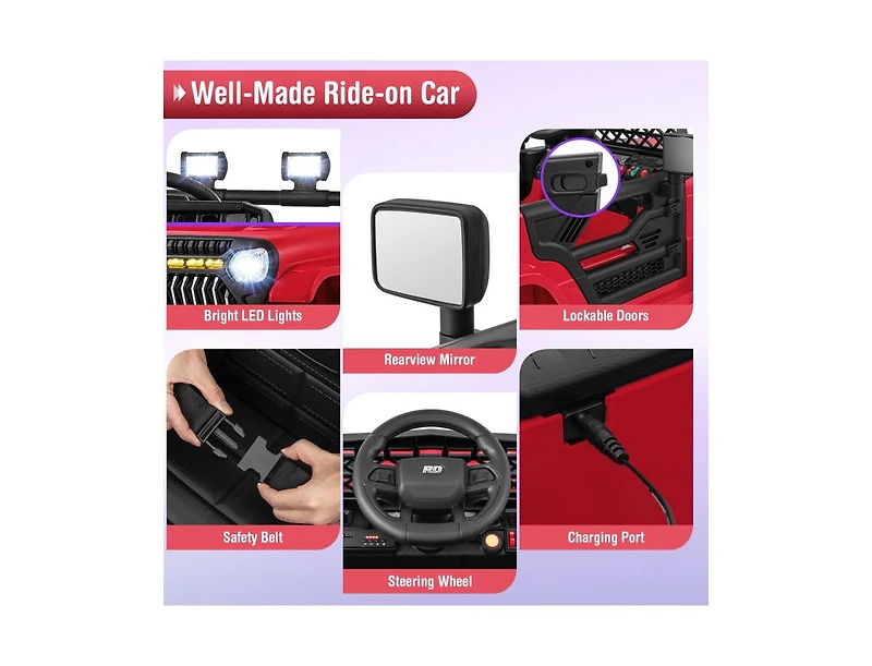 Hongge Kids Ride on Truck Car with Parental Remote and Music