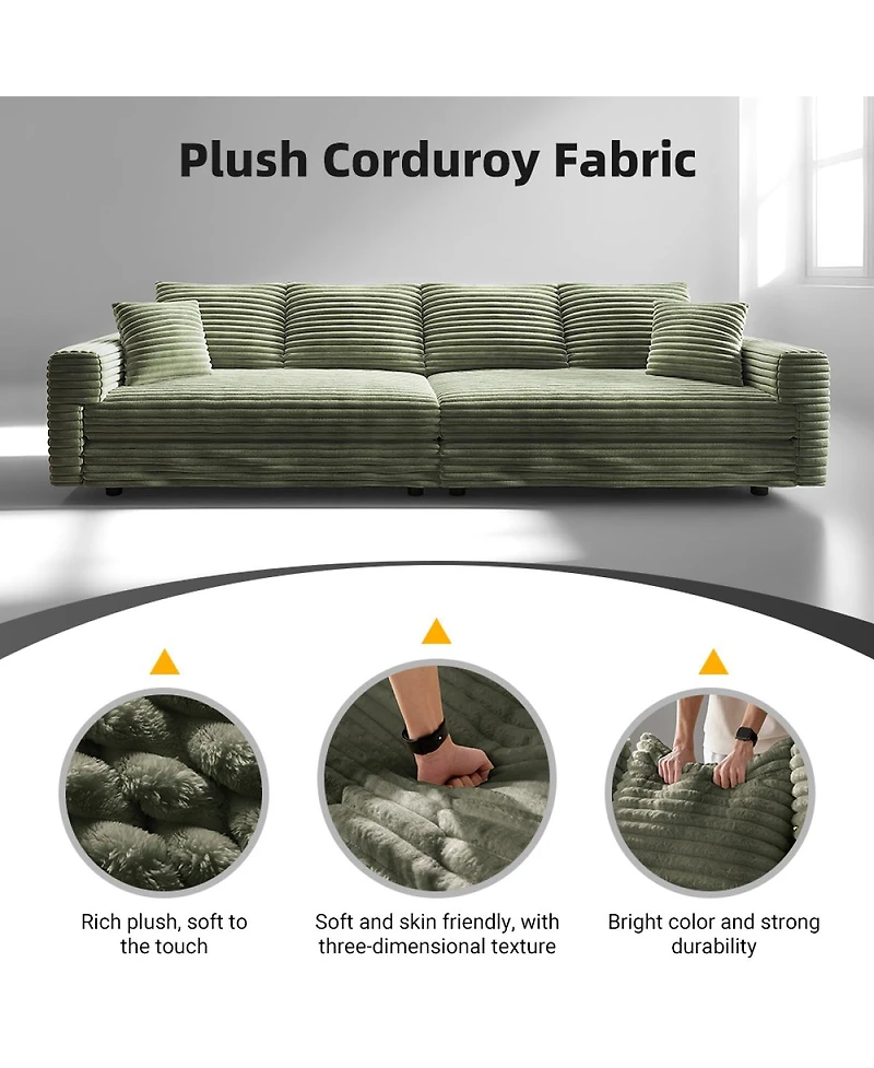Streamdale Furniture Plush Corduroy 4-Seat Sofa
