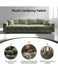 Streamdale Furniture Plush Corduroy 4-Seat Sofa