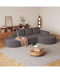 Streamdale Furniture Modern Curved Chenille Sectional Sofa Couch Set