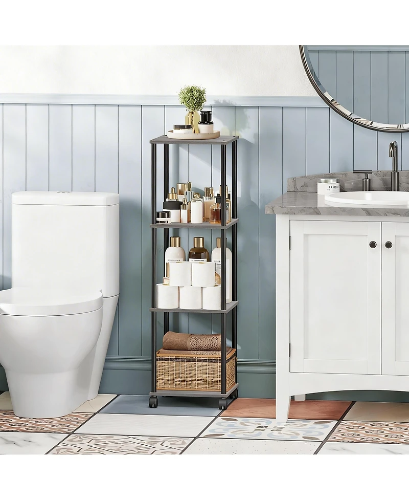 Yigii Mobile Storage Rack with Locking Wheels for Bathroom, Kitchen, Laundry