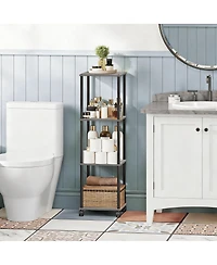 Yigii Mobile Storage Rack with Locking Wheels for Bathroom, Kitchen, Laundry