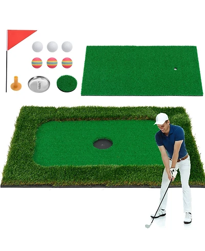 Mecale Floating Pool Golf Green Set with 6 Golf Balls & Flag