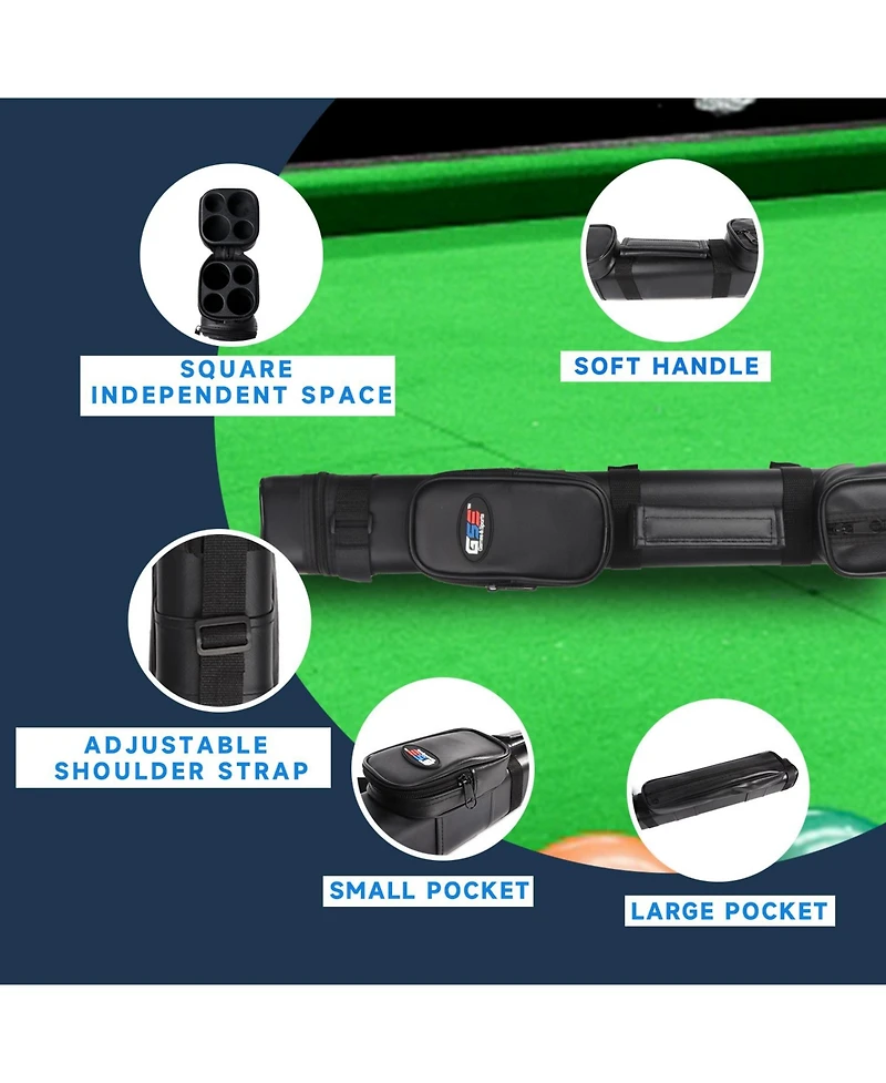 Gse Games & Sports Expert 2x2 Square Hard Billiard Pool Cue Stick Carrying Case, Case 