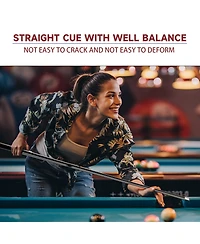 Gse Games & Sports Expert 58" 2-Piece Matte Fiberglass Graphite Composite Billiard Pool Cue Stick for Men/Women