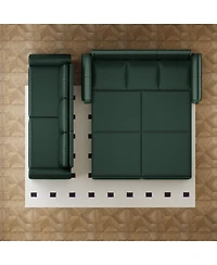 Streamdale Furniture Chesterfield Sleeper Sofa Bed, 93.7" Pull Out, Faux Leather