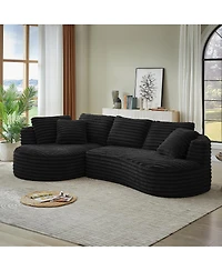 Streamdale Modern Curved L-Shape Luxury Sectional Sofa: Minimalist Comfy Sleeper Couch