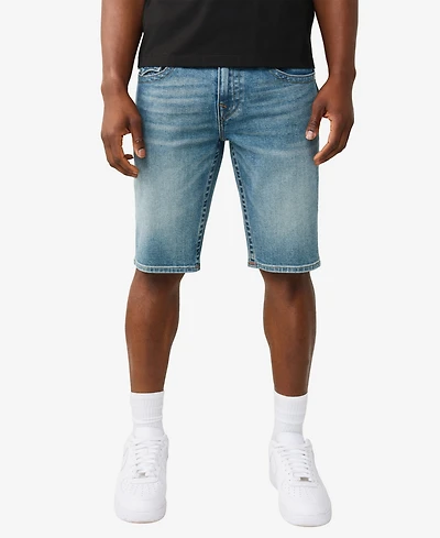 True Religion Men's Straight-Fit Ricky Single Needle Flap Shorts