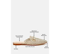 London Rag Womens Roboma Metallic Woven Diamante Mules