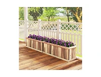 Slickblue Wooden Rectangular Planter Box with Drainage