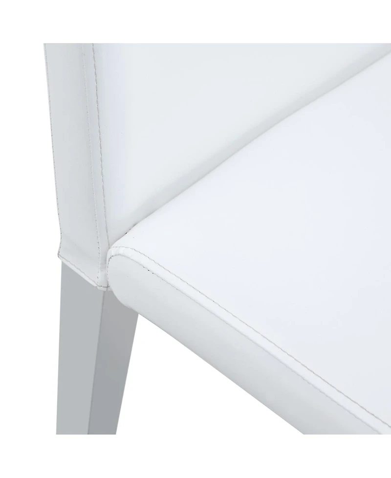 Streamdale Furniture Two Pu Dining Chairs with Silver Metal Legs (Set of 2)