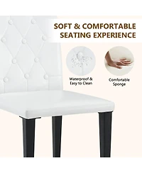 Streamdale Furniture Pu Dining Chair with Ergonomic Buckle Backrest