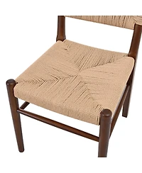 Streamdale Furniture Streamdale Modern Woven Dining Chair with Solid Wood Legs, Set of 2