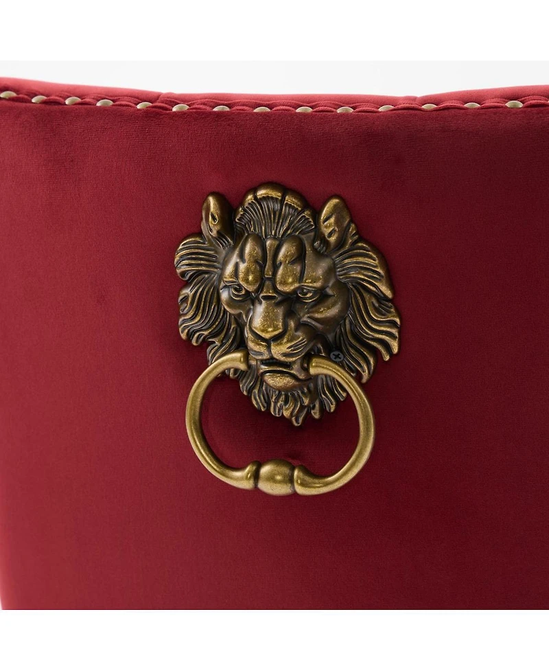 Streamdale Furniture Mid-Century Modern Lion Head Velvet Dining Chairs