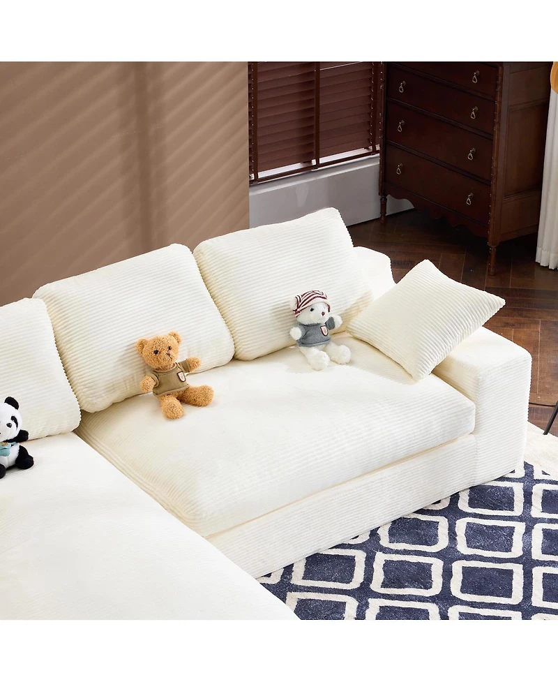 Streamdale Furniture Corduroy Compressed Sofa: Soft, Skin-Friendly