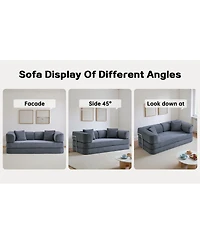 Streamdale Furniture Floor Couch Sofa Bed with Blanket Pillow, Enhanced Frame Stability