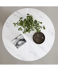 Streamdale Furniture Streamdale Round Mdf Dining Table for 4, Modern Farmhouse Kitchen Table