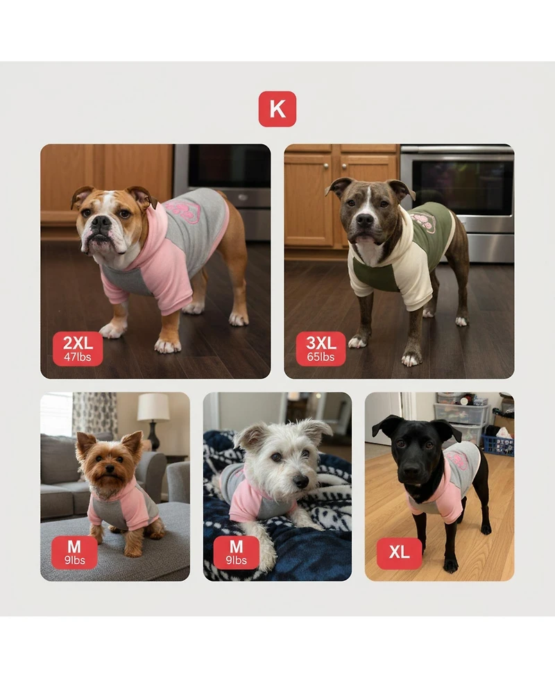 Aronkl Dog Hoodie Stretchy Warm Pet Sweatshirt with Leash Hole Soft Comfort Winter