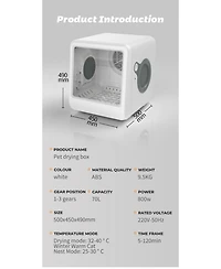 Aostirmotor Pet Dryer Box for Cats & Dogs – Indoor Grooming Appliance with Gentle Drying, Hands-Free Pet Care for Home Use