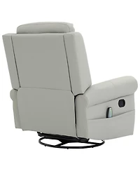 Streamdale Furniture Manual Recliner 270° Swivel Rocker Chair with Massage & Heating