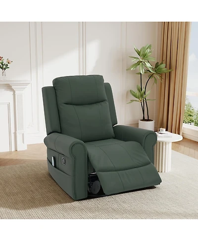 Streamdale Furniture Manual Recliner 270°Swivel Rocker Recliner Chair with Massage & Heating