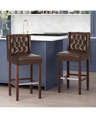Streamdale Furniture Streamdale 30.5" Pu Upholstery Bar Stool w/Back & Metal Footrest