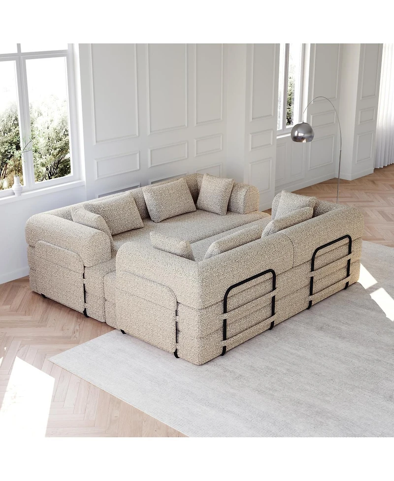 Streamdale Furniture Streamdale Convertible Sleeper Sofa Bed with Pillow & Side Pocket, Chenille Folding Mattress Couch