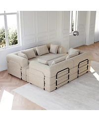 Streamdale Furniture Streamdale Convertible Sleeper Sofa Bed with Pillow & Side Pocket, Chenille Folding Mattress Couch