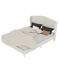 Streamdale Furniture Velvet Upholstered Queen Bed