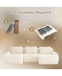 Streamdale Furniture Streamdale Modern U-Shaped Modular Sectional Sofa, Flannelette, Oversized 3-Seater