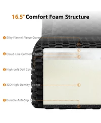 Streamdale Furniture Streamdale 114" Modern L-Shaped Flannelette Sectional Sofa, Oversized 3-Seater Couch