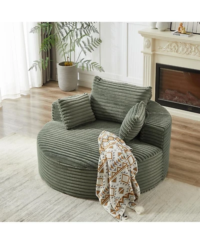 Streamdale Furniture Streamdale Corduroy Sponge Single Sofa, No Assembly Required, Modern Sleeper Chair
