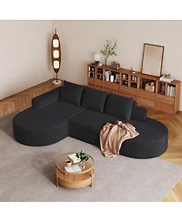 Streamdale Furniture Modern Curved Chenille Sectional Sofa Couch Set