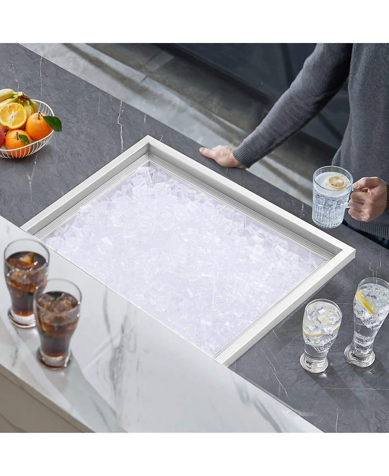 Mecale 21 x 17 x 18 Inch Drop-In Stainless Steel Ice Chest, 40 Qt with Lid