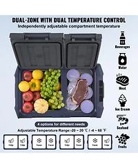 Mecale 25 L 12 Volt Dual Zone Car Refrigerator with -4°F to 68°F Range