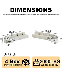 Streamdale Furniture Streamdale Chenille Curved Sectional Sofa with 8 Pillows and Modular Seats