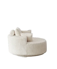 Streamdale Furniture Streamdale 55" Corduroy Foam Swivel Chair, Modern Sleeper