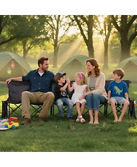 Mecale 6-Seat Portable Folding Sports Bench with Backrest and