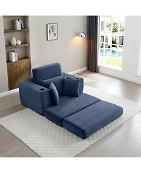 Streamdale Furniture 52.4" Boneless Chaise Lounge Indoor Oversized Cloud-Like Cozy Modular 3-in-1 Sofa Bed