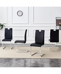 Streamdale Furniture Set of 4 Pu bow chairs for industrial & modern homes