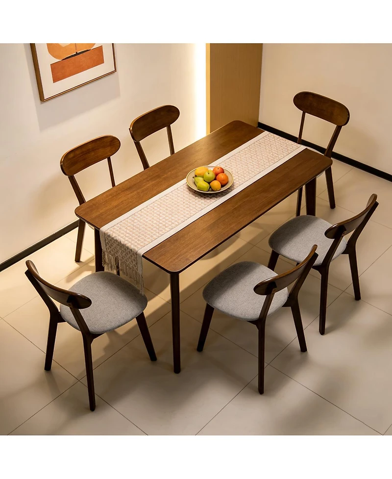 Streamdale Furniture Solid Wood Dining Chairs Set of 2, Mid Century Modern Upholstered Kitchen Chair